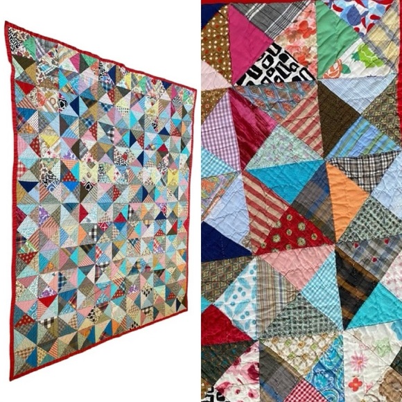 Vintage Other - VTG HANDMADE PATCHWORK QUILT